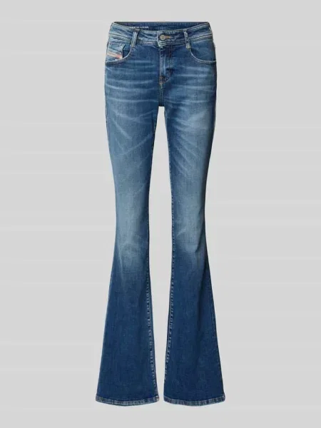 Jeansy skinny o rozkloszowanym kroju z mieszanki bawełny Diesel niebieskie