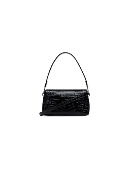 Kabelka Tory Burch Charlie Embossed Croc Small Shoulder Bag čierna