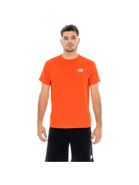 Scurt tricou Leone 1947 cu mâneci scurte cu autograf portocaliu
