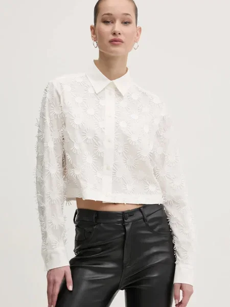 MSGM cămașă femei cu guler clasic regular bej