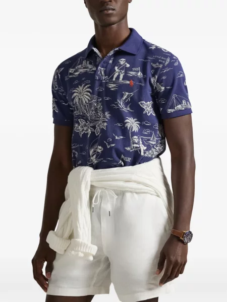 Ριγέ δερμάτινος κάλτσες Polo Ralph Lauren με κορδόνι μαύρο