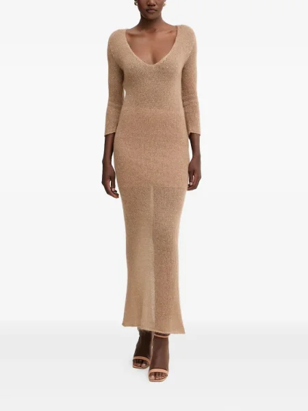 Rochie maxi Liviana Conti cu decolteu în V de costum