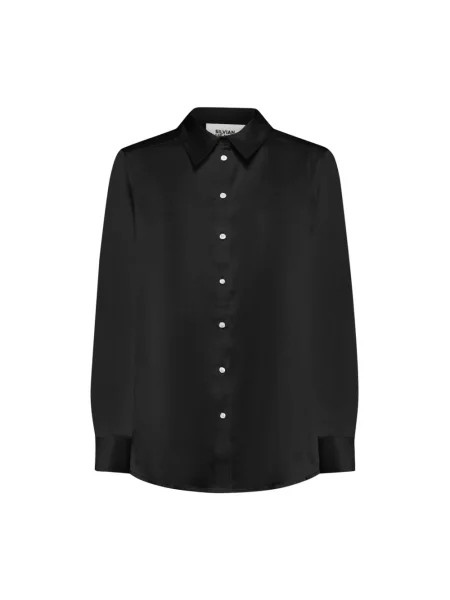 Koszula Silvian Heach z długim rękawem retro czarna