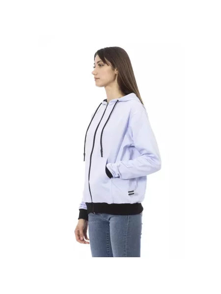 Sweter Baldinini z kapturem fioletowy