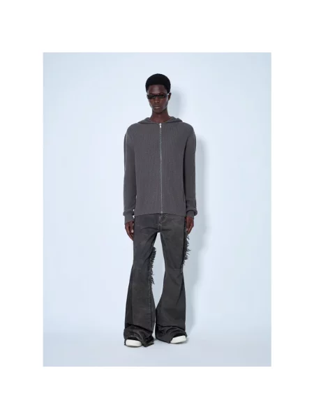 Bluza z kapturem Rick Owens wełniana z kapturem szara