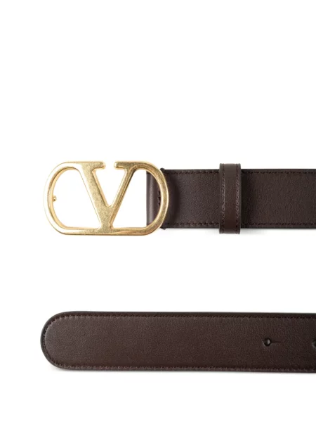 Cu centură curea Valentino Garavani din piele maro