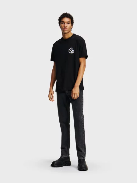 Прямі джинси Karl Lagerfeld Jeans бавовна/еластан сірий