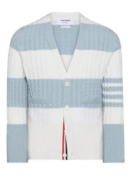 Плетена жилетка Thom Browne бяло