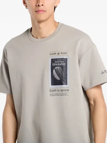 Флийс спортна тениска Adidas сиво