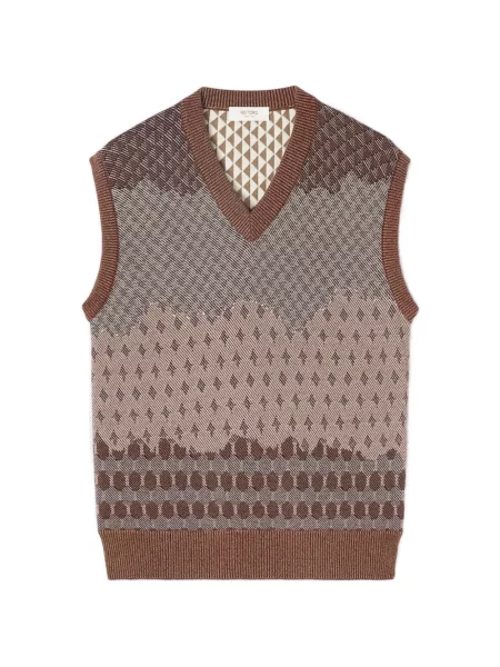 Reversibil vestă Retori tricotate maro