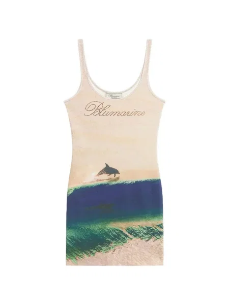 Rochie Blumarine cu imagine de costum cu nervuri