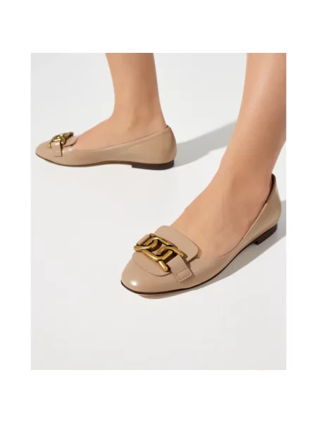 Balerinki Tod's skórzane beżowe