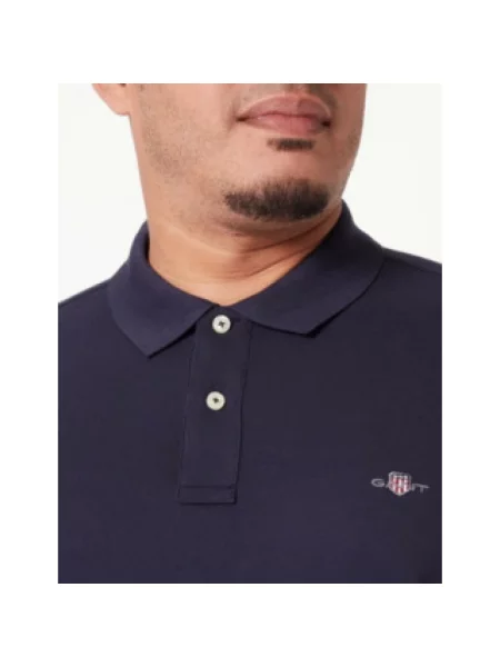T-shirt z nadrukiem z logo i okrągłym dekoltem Gant niebieska