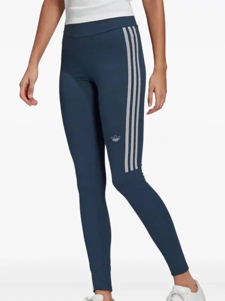 Pantaloni Adidas din fleece cu dungi albastru