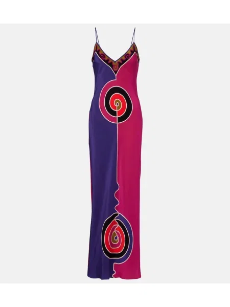 Rochie maxi Pucci de mătase cu imagine de costum
