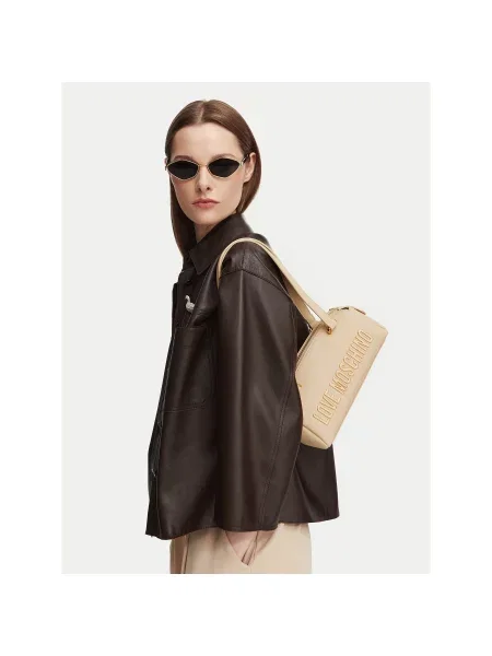 LOVE MOSCHINO Rankinė Bold Love Kreminė smėlinė