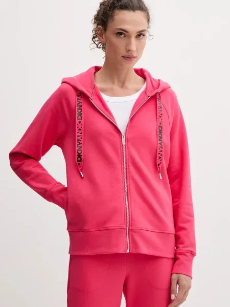 Суичър с качулка Dkny с качулка бежово