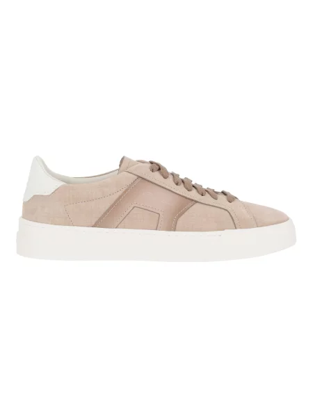 Sneakersy Santoni skórzane na sprzączkę beżowe