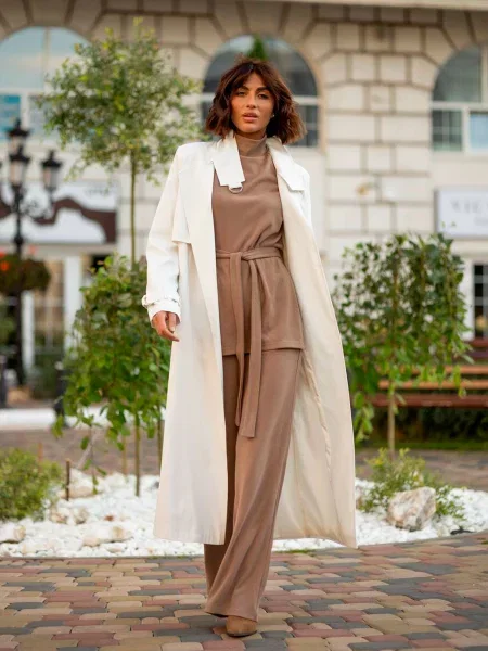 Тренч Milirud нейлон/поліестер білий