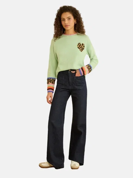 Love & roses Pulover / maro deschis / verde mentă / roz albastru