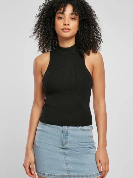 Плетена къс водолазка Urban Classics черно