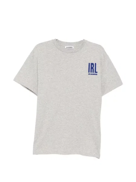 Tricou Jil Sander cu imagine cu decolteu rotund gri