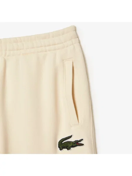 Lacoste Spodnie Dresowe Unisex Z Bawełny Organicznej Z Polaru beżowe