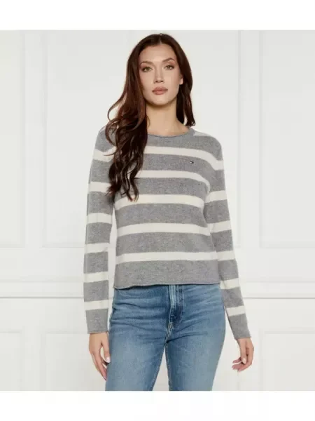 Tommy Hilfiger Gyapjú kötött pulóver szürke