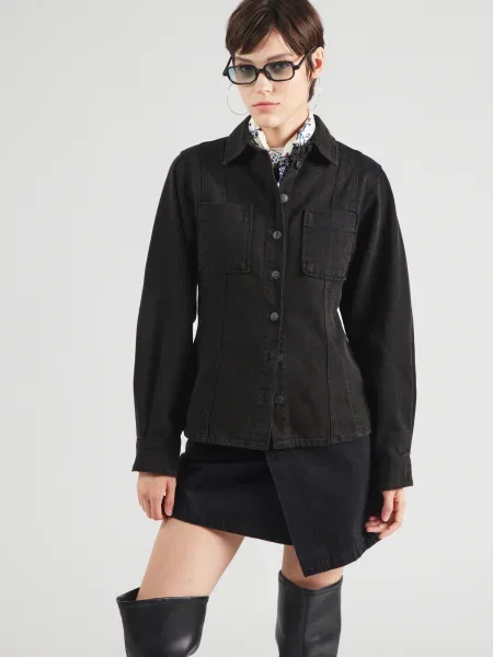 OBJECT Bluză OBJKamata denim negru