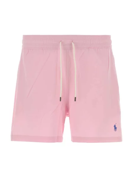 Kąpielówki Polo Ralph Lauren z logo ze sznurkiem różowe