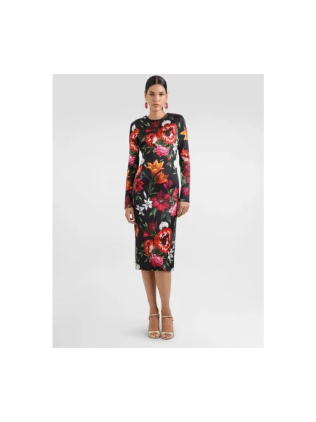 Satynowa sukienka Dolce And Gabbana z nadrukiem