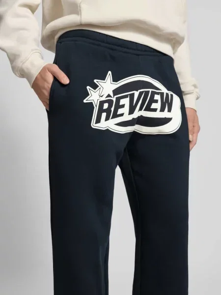 Spodnie dresowe z prostą nogawką logo i elastycznym pasem Review
