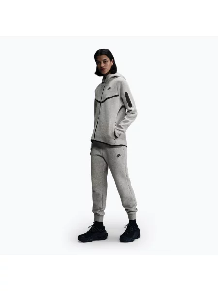 Pantaloni pentru femei Nike Sportswear Tech Fleece Mid-Rise dark grey heather/black negru