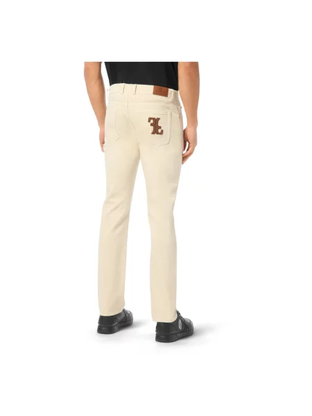 Jeansy straight leg Billionaire beżowe