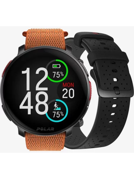 Pulsometr GPS Polar Vantage V3 wkładka silikonowa pasek pomarańczowy czarny