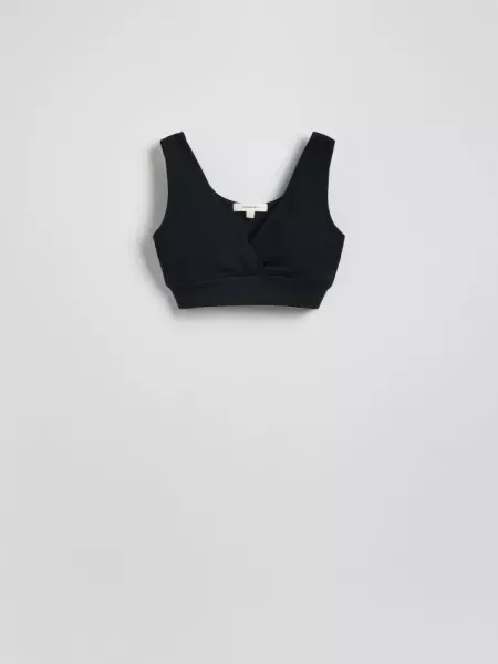 Reserved Top în stil sport fără cusături negru
