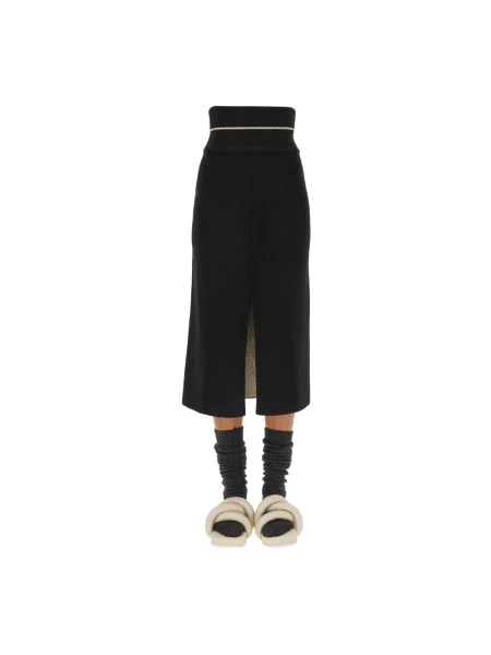 Spódnica midi Moncler wełniana czarna