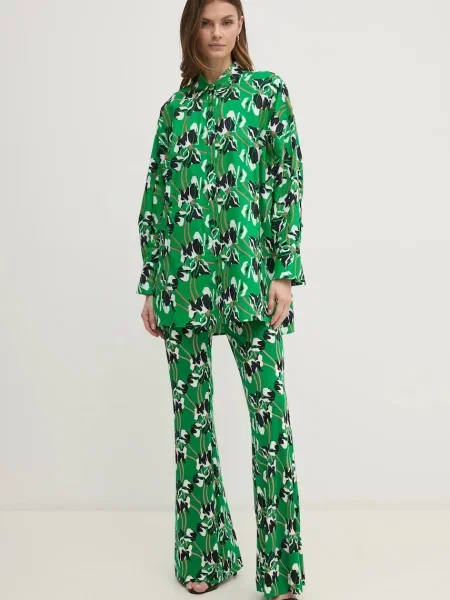 Классическая ошейниковый рубашка Diane Von Furstenberg зеленая
