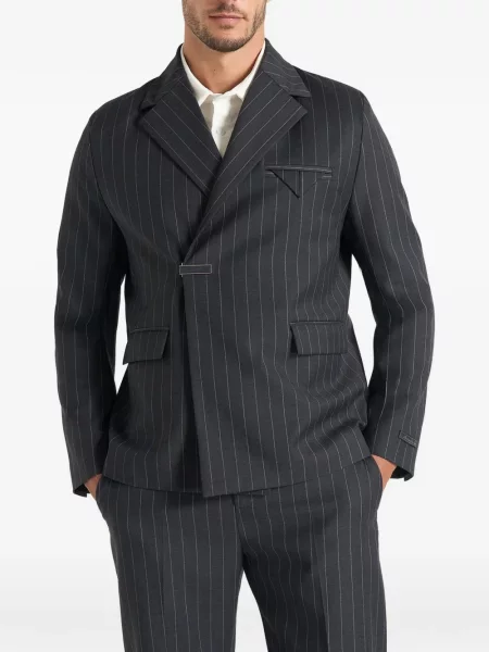 Costum Manière De Voir de lână cu două rânduri de nasturi gri