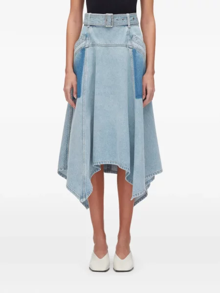Fustă midi 3.1 Phillip Lim până la genunchi albastru
