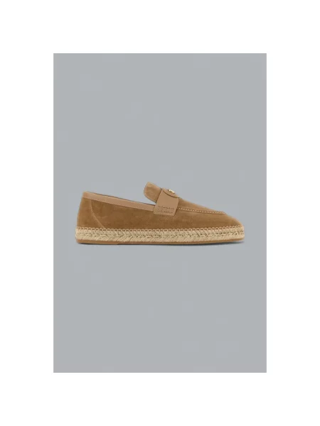 Lniane espadryle Valentino brązowe
