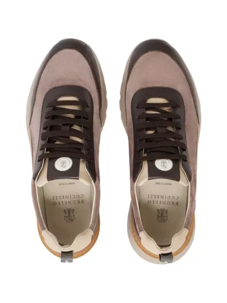 Sneakerși Brunello Cucinelli din piele de căprioară maro
