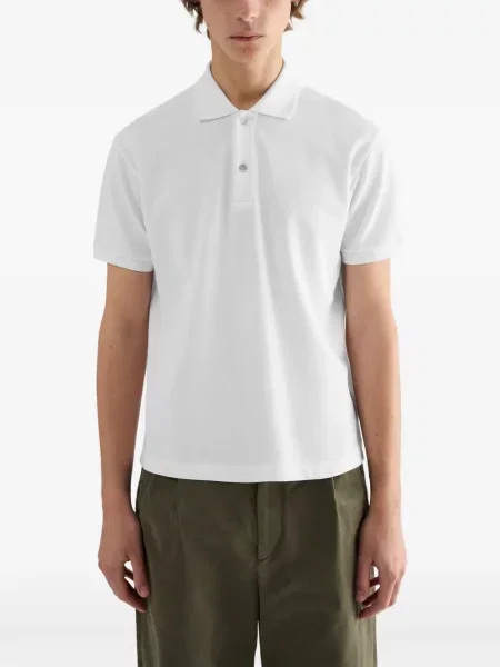 Scurt tricou polo Jil Sander alb