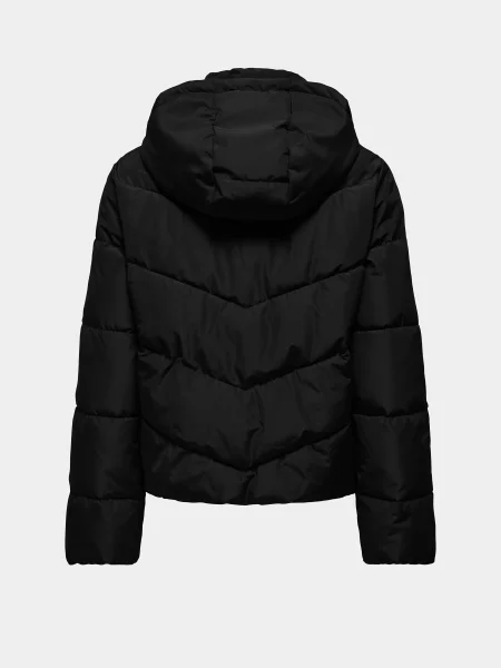 Демісезонна куртка Only CLAIR PUFFER HOOD JACKET чорний