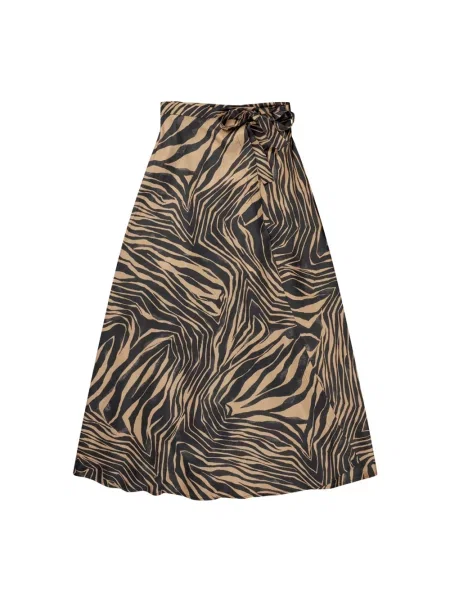 Wielobarwność lniana spódnica midi Munthe do kolan