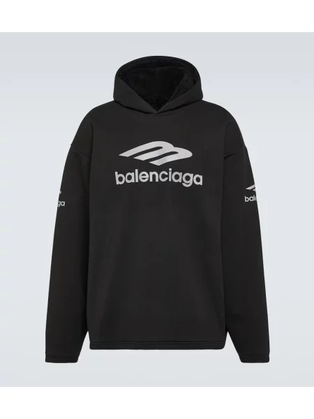 Hoodie Balenciaga iz flisa črna