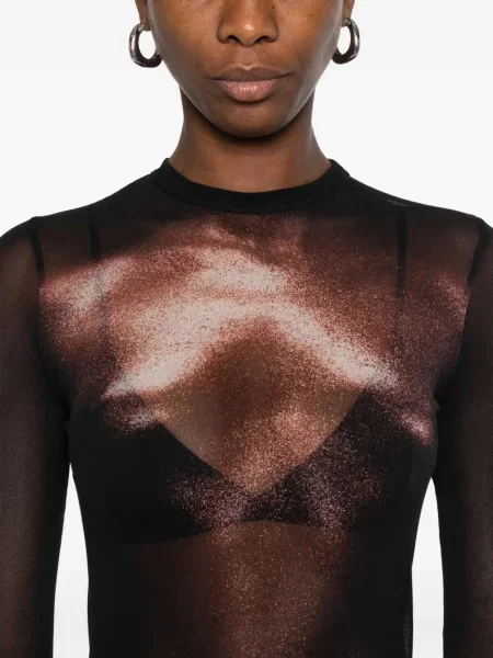 Body Jean Paul Gaultier cu imagine plasă maro