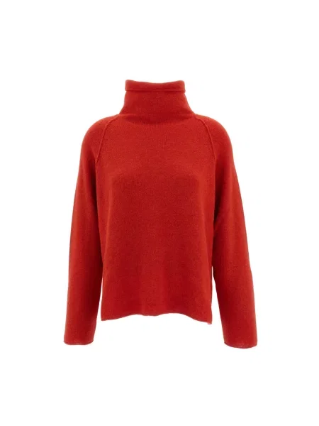 Sweter z golfem Casey Casey wełniany pomarańczowy