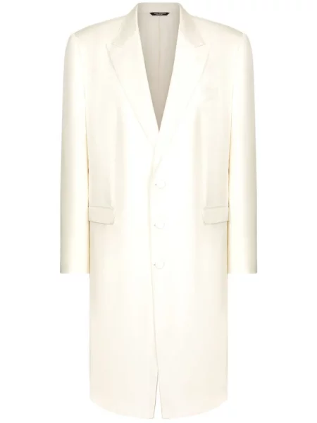 Palton Dolce & Gabbana de mătase alb