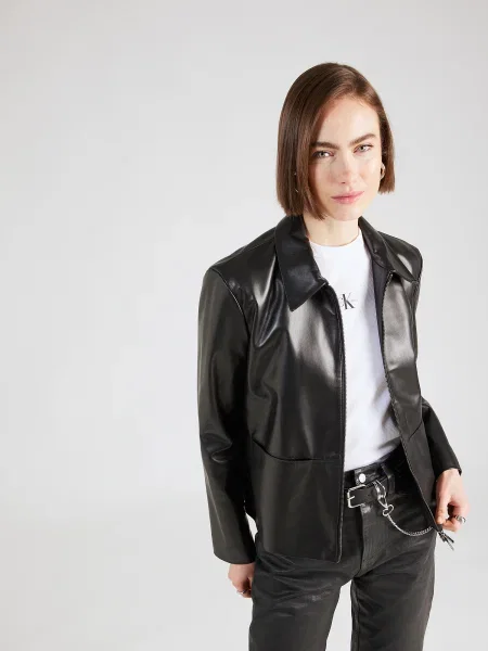 Calvin Klein Műbőr dzseki fekete